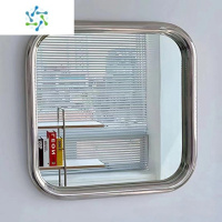 三维工匠北欧简约浴室镜化妆镜网红ins风桌面梳妆台镜绿色方形挂墙式镜子 小方镜40*40cm不锈钢银色 其他便携式用镜