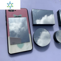 三维工匠镜子贴片迷你平面玻璃镜单面镜圆形不带胶厚mm圆镜子裸镜片便携 长方形6*9cm1片(问厚度多少答便携式用镜