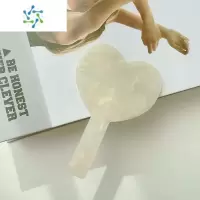 三维工匠少女心爆棚~醋酸镜子高级感随身便携爱心手持镜日常补妆小镜子ins [透白]醋酸爱心手持镜便携式用镜