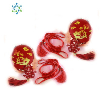 三维工匠结婚压腰镜子便携化妆小镜子新娘挂脖子红镜子一对陪嫁用品大全 双喜福猪喜镜2个+红绳2份便携式用镜