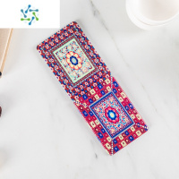 三维工匠敦煌九色鹿化妆镜双面便携小镜子可爱随身美容镜旅游纪念品小圆镜 深紫色 方形双面藻井款便携式用镜