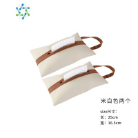 三维工匠·Fluo·纸巾盒拼色袋车载抽挂式抽纸盒装饰皮革 |凡洛 米白色[两个装] ⭐皮革纸巾袋⭐