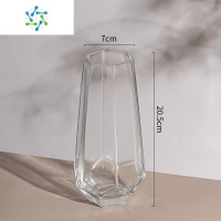 三维工匠北欧简约创意玻璃花瓶透明水养插花瓶鲜花玫瑰百合花客厅摆件网红 透明小号[精致款] 中等