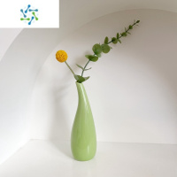 三维工匠ins北欧陶瓷花瓶干花插花花瓶客厅餐桌家居装饰品摆件拍照道具 长脖绿色+仿真配花