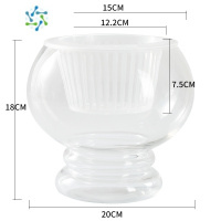 三维工匠创意水培瓶植物透明玻璃花瓶容器绿萝花盆鱼花共养缸水养摆件器皿 20灯笼水培篮 中等