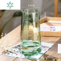 三维工匠北欧创意简约轻奢网红玻璃花瓶透明水养百合玫瑰鲜花客厅插花摆件 23钻石 古典绿[款] 大