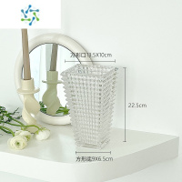 三维工匠ins风卢索水晶玻璃花瓶透明插花水养摆件轻奢客厅高级感网红 璀璨-方形