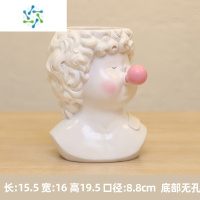 三维工匠卡通花瓶可爱人物客厅插花装饰拼装积木花束花器干花艺术创意摆件 大卫花瓶 (需水培,联系客服备注)
