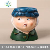 三维工匠卡通花瓶可爱人物客厅插花装饰拼装积木花束花器干花艺术创意摆件 梵高棒棒糖花瓶 (含水培杯)