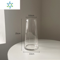 三维工匠网红花瓶摆件客厅插花玻璃ins风北欧郁金香水培鲜花装饰小众摆件 透明色中号[破损包赔] [一级品加厚版]
