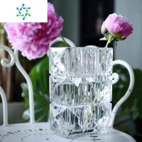 三维工匠北欧巴卡啦同璨璀水晶花瓶客厅轻奢透明插花摆件玻璃干鲜花瓶花器 20高 卢 透明