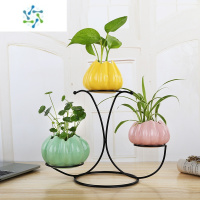 三维工匠新中式水培花瓶摆件客厅插花创意花盆现代简约陶瓷家居装饰品小号 三件套高-花瓣混搭