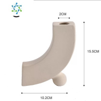 三维工匠ins复古素胚陶瓷花瓶家居房间装饰服装店中古摆件民宿烛台咖啡店 G素胚