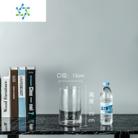 三维工匠花瓶摆件客厅插花透明玻璃北欧简约直筒富贵竹花瓶马醉木银柳家用 口径12厘米高20厘米(电炉品质)