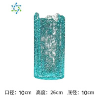 三维工匠ins风网红夜光荧光冰川花瓶玻璃透明插花玫瑰鲜花客厅餐桌摆件 1025矮款梦幻 夜光款