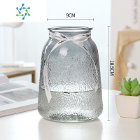 三维工匠轻奢 ins简约玻璃花瓶水养鲜花百合插花花器网红客厅装饰花瓶摆件 ins风(冰点)烟灰 中等