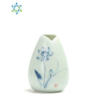 三维工匠手绘青瓷创意摆件个性时尚小花瓶家居茶道装饰品水培花插小花器 器行01A