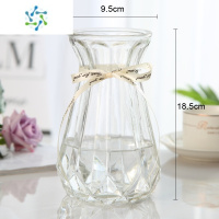 三维工匠欧式创意玻璃花瓶透明彩色水培绿萝植物百合鲜花插花瓶客厅摆件 南瓜折纸[透明]送白丝带 中等