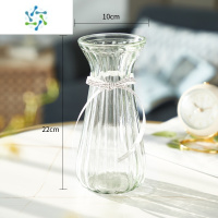 三维工匠欧式轻奢创意透明玻璃花瓶水养鲜花百合玫瑰北欧网红客厅插花摆件 22收腰花瓶(透明) 大