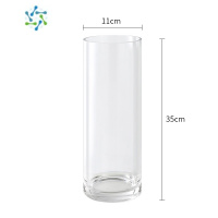 三维工匠北欧简约创意ins风玻璃特大号花瓶透明水养富贵竹马醉木插花摆件 手工电炉-(1235一级加厚) 大