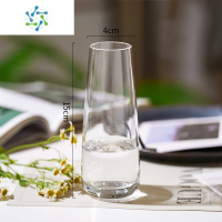 三维工匠ins风轻奢简约透明玻璃花瓶水培鲜花插花小花瓶客厅水养创意摆件 电镀小号(透明) 中等