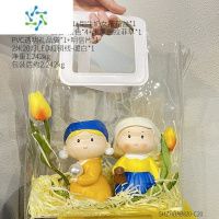 三维工匠花瓶卡通小众高级感可爱创意艺术家居装饰品摆件客厅插花仿真假花 奇怪的cp增加了 礼袋款 含拉菲草灯串贺卡