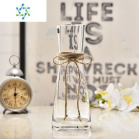 三维工匠北欧创意束腰玻璃花瓶 麻绳蝴蝶结透明水培容器客厅清新花插摆件 26CM花瓶(麻绳)