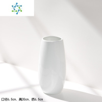 三维工匠简约现代陶瓷花瓶客厅餐桌白色水培鲜花插花桌面摆件装饰干花 映之,款中(白)