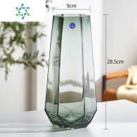 三维工匠创意简约ins玻璃花瓶透明水养富贵竹百合干鲜花插花北欧网红花瓶 挪威款(烟灰大号) 大
