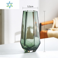 三维工匠创意简约ins玻璃花瓶透明水养富贵竹百合干鲜花插花北欧网红花瓶 挪威款(烟灰小号) 大