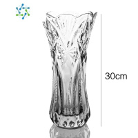 三维工匠欧式玻璃花瓶 透明宝石创意大号花瓶 富贵竹百合插花花器客厅摆件 白菜(30CM厚重款)