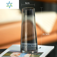 三维工匠北欧创意玻璃花瓶客厅插花水养小摆件办公室桌面装饰品家居小花瓶 北欧大号(电镀灰色) 中等