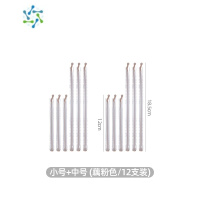 三维工匠密封棒保鲜条防潮密封夹塑料袋食物奶粉封口夹子强力出料口封口棒 藕粉色[小号6支+中号6支]