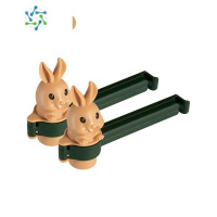 三维工匠出料嘴封口夹厨房调味料食品保鲜防潮夹零食塑料袋奶粉兔子密封夹 绿棕2个