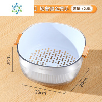 三维工匠日式洗菜盆沥水篮水果盘家用客厅茶几收纳筐子滤水厨房器 [O派果冻篮]轻奢镀金把手
