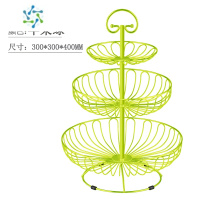 三维工匠水果盘果篮零食家用多层现代客厅茶几简约网红三层架简约轻奢北欧 三层水果盘苹果绿