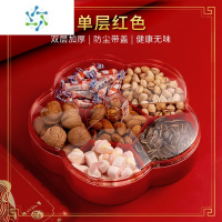 三维工匠2021新款过年新年水果盘客厅家用茶几干果坚果收纳盒零食盘糖果盒 单层红色[收藏加购优先发货]