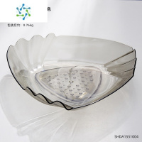 三维工匠水果盘客厅家用茶几轻奢风零食糖果商用网红2021新款水晶果盘摆件 纯色果盘涟漪-灰色