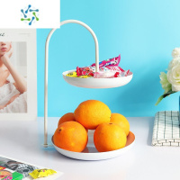 三维工匠水果盘子家用2021新款高端大气客厅茶几零食糖果前台轻奢精致 悬挂两层白色