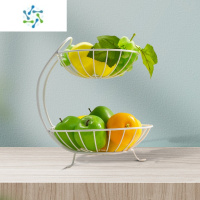 三维工匠双层水果篮家用客厅茶几创意高端精致果盘现代简约两层欧式收纳筐 白色两层