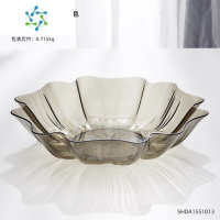 三维工匠水果盘客厅家用茶几轻奢风零食糖果商用网红2021新款水晶果盘摆件 纯色果盘盛开-灰色