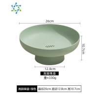 三维工匠家用茶几果盘过年客厅现代创意北欧式零食糖果盆塑料高脚水果托盘 绿色
