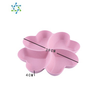 三维工匠简约北欧水果盘家用客厅茶几零食糖果坚果瓜子干果现代创意小盘子 2855爱心四花瓣浪漫粉