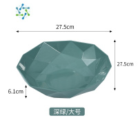 三维工匠北欧果盘干果家用简约现代客厅茶几零食糖果轻奢水果盘 钻石大号深绿