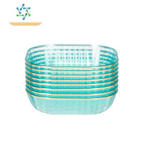 三维工匠水果盘家用客厅茶几蛋糕托盘零食糖果干果摆放盘ins风轻奢甜品盘 松石绿8个装