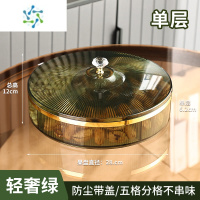 三维工匠轻奢果盘家用客厅茶几过年水果零食糖果盒瓜子干果收纳盒2021新款 [钻石款]轻奢绿-单层果盘