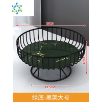 三维工匠水果盘家用客厅茶几糖果零食盘北欧ins创意点心盘网红高级坚果盘 黑色大号-绿底