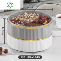 三维工匠果盘家用客厅茶几轻奢多层分格欧式零食干果盘糖果盘高端精致 意式组合果盘-白色+浅灰小鸟款
