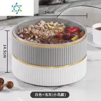 三维工匠果盘家用客厅茶几轻奢多层分格欧式零食干果盘糖果盘高端精致 意式组合果盘-白色+浅灰小鸟款