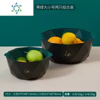 三维工匠轻奢双层沥水篮塑料厨房水槽洗菜盆水果果盘家用客厅茶几洗菜篮子 黑绿[大小号两只组合装]?热卖